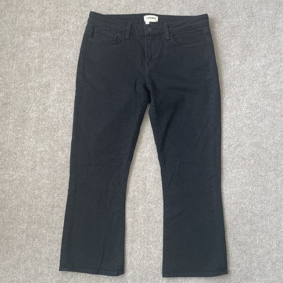 L'AGENCE Denim - L'Agence Jeans Womens 27 Black Cropped Bootcut Stretch Denim Pants Designer